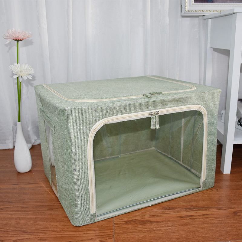 Premium Oxford Fabric Foldable Storage Box with Clear Window