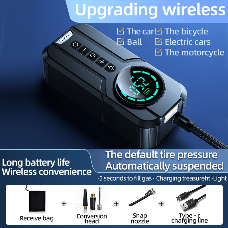 Wireless portable car pump